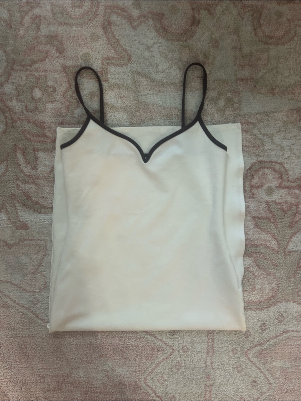 Abercrombie & Fitch White midi dress with brown trim